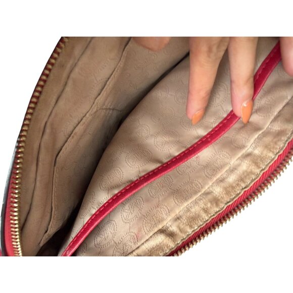 MICHAEL KORS  Red Saffiano Leather Gold Chain Crossbody Bag - Picture 9 of 13